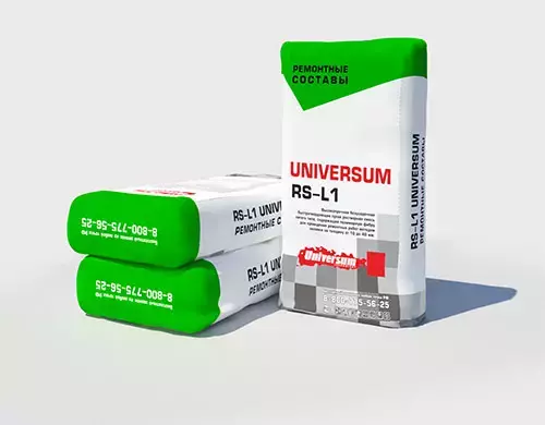 RS-L1 UNIVERSUM Высокопрочная безусадочная армированная сухая растворная смесь литого типа
